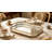 Decorative Mirrored Vanity Tray With Gold Metal Frame And Glass Base - Rectangular Jewelry Organizer And Serving Tray For Perfume, Cologne, And Cosmetics-585626829