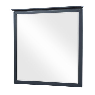 Sely Vanity Dresser Mirror, Navy Blue Finish Frame, 38 x 38