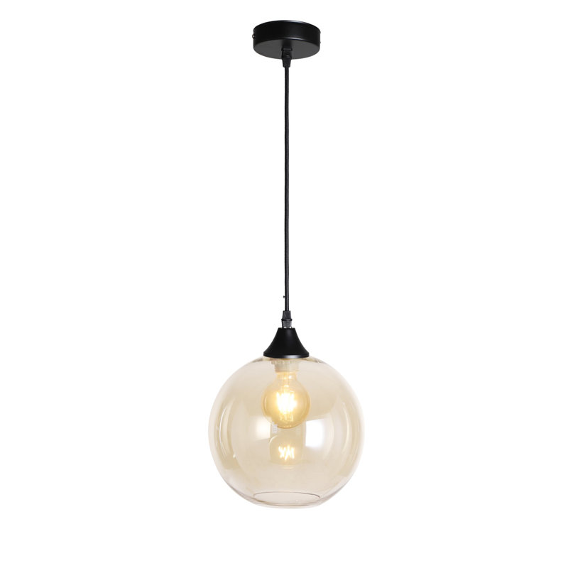 Aeva-Louise 1 - Light Globe Pendant, Amber, Black