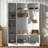 Hall Tree with Shoe Storage Bench, 6 Cabinets, 4 Coat Hooks and Adjustable Shelf-117788729