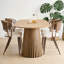 Table de salle à manger extensible en bois massif + chaises de salle à manger en osier brun foncé - ensemble de 4 chaises de style campagnard-1521255108