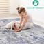 Tapis 6X9 argent / bleu / abstrait-1146913469
