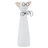 Ceramic Cat Figurine Object for Home Decor - Decorative Sculpture with Metal Accent for Office, Table, and Living Room Decoration - Beige & Black-267873326