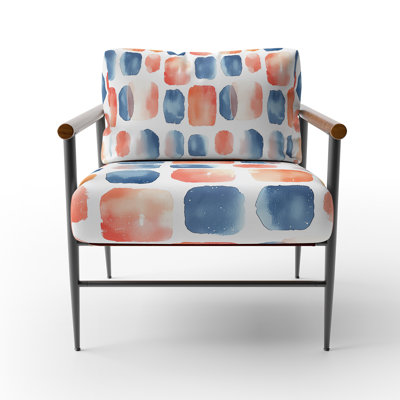 Modern Accent Chair - Airy Patch Red Arm Chair