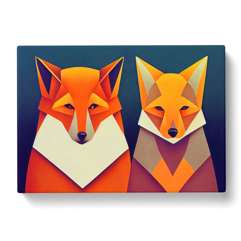 Two Abstract Foxes Vol.2 - Wrapped Canvas, 40cm H x 60cm W x 3cm D