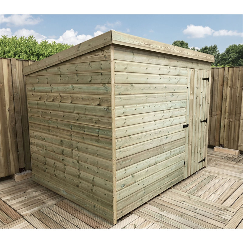 Kampen 7 ft. W x 4 ft. D Solid Wood Garden Shed