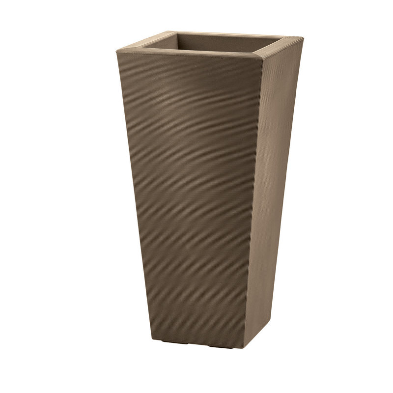 Bleeker Tall Round Indoor Outdoor Plant Pot, Mocha, 30.77" H x 14.8" W x 14.8" D