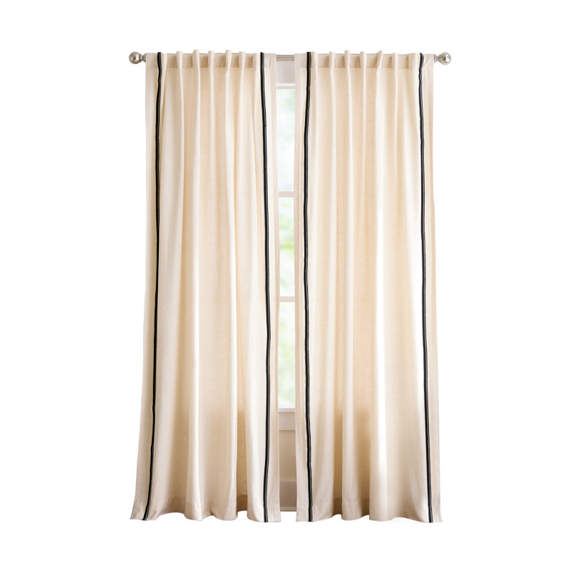 Martha Stewart Annika 50 Curtain Panel Pair Linen, 50" W x 84" L