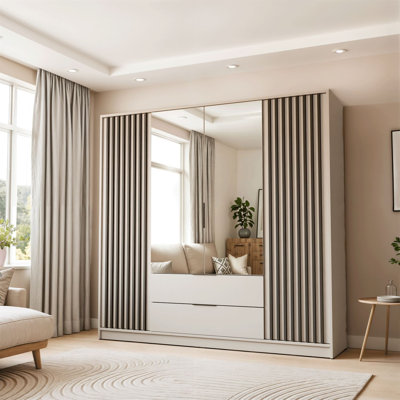 NELA Wardrobe with Slatted Fronts