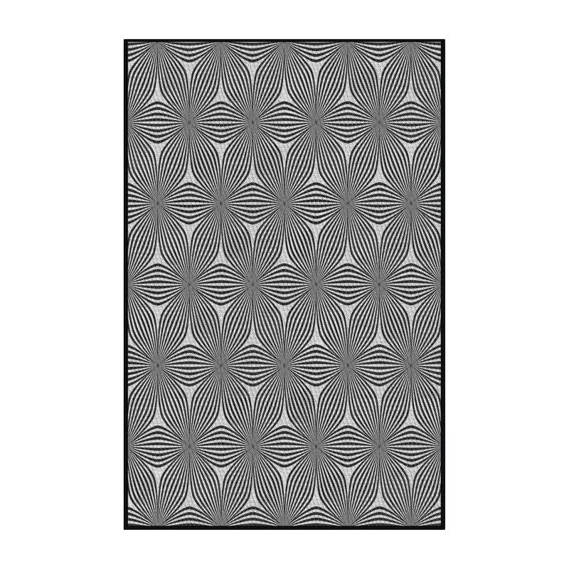 Tapis zone grise à motifs, Rectangle 5 pi x 7 pi