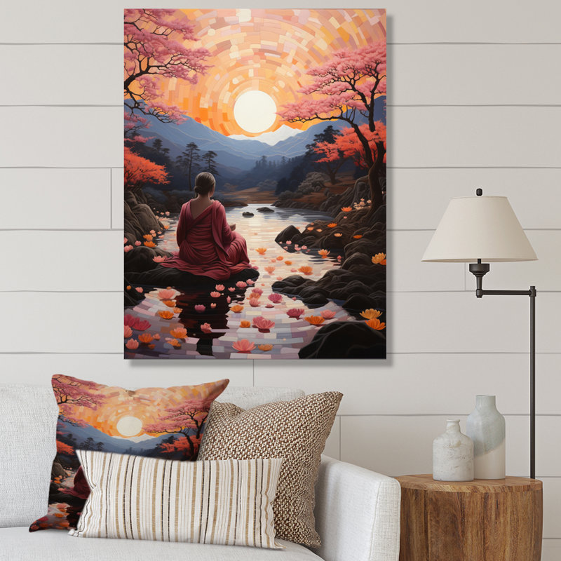«Yorina Orange Buddhism Buddhist Serenity This I», reproduction d'art sur toile, H 20 po x l 12 po x P 1 po, Toile tendue