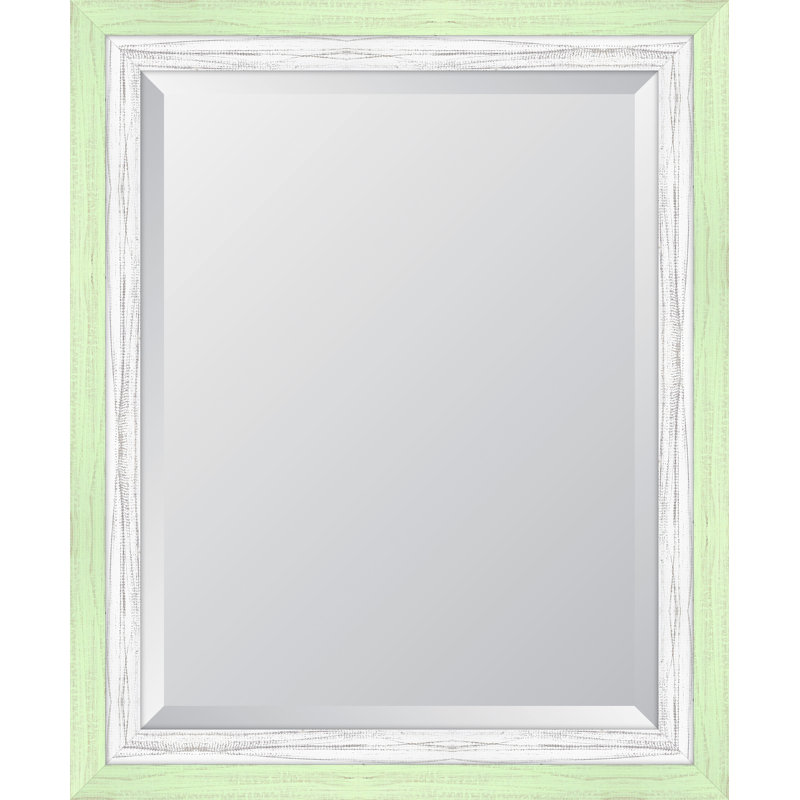 Brodnax Wood Rectangle Wall Mirror, 34" H x 28" W, Mint