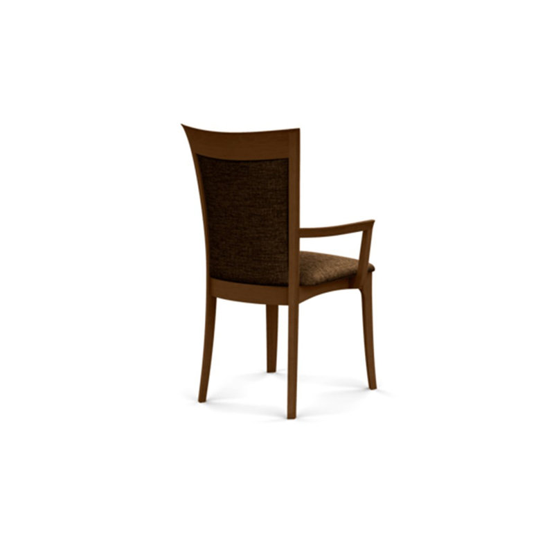 Morgan Upholstered Arm Chair, Saddle Cherry, Microseude Onyx