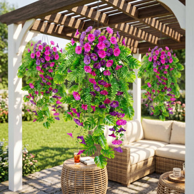 4 pièces de vignes suspendues artificielles 29,9 "avec roses blanches et verdure - décoration murale bricolage
