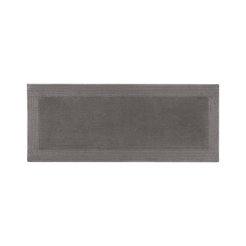 Splendor Charcoal 100% Cotton Tufted 3000 GSM Reversible 24x60'' Bath Rug, Charcoal, 24" W x 60" L