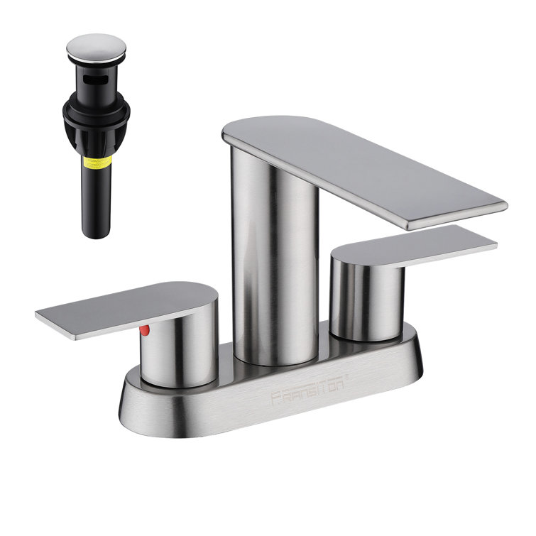 Centerset Bathroom Faucet With Drain Assembly