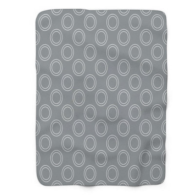 Grey Circles - 1 Piece Premium Sherpa Blanket