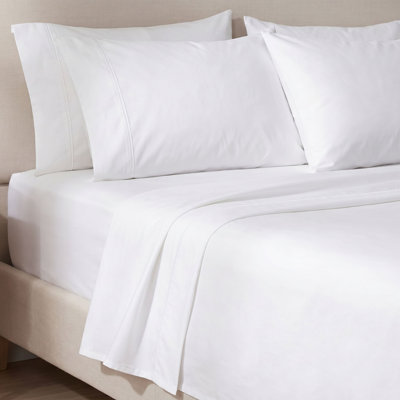 Ensemble de draps 3 pièces en microfibre blanche brossée TG