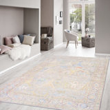 Canvello Oushak Collection Hand-Knotted Wool Beige Area Rug- 8'10'' X 12'10''