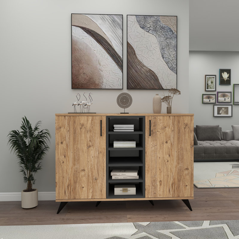 Abilynn 120cm Sideboard, Atlantic Pine/Anthracite