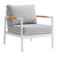 Ensemble de conversation d'extérieur en aluminium et teck avec coussins 4 pièces Urgeon-56436459-56436458
