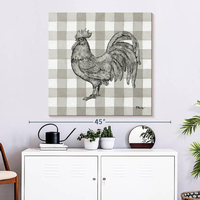 Crowle Lined Rooster II, 33" H x 33" W