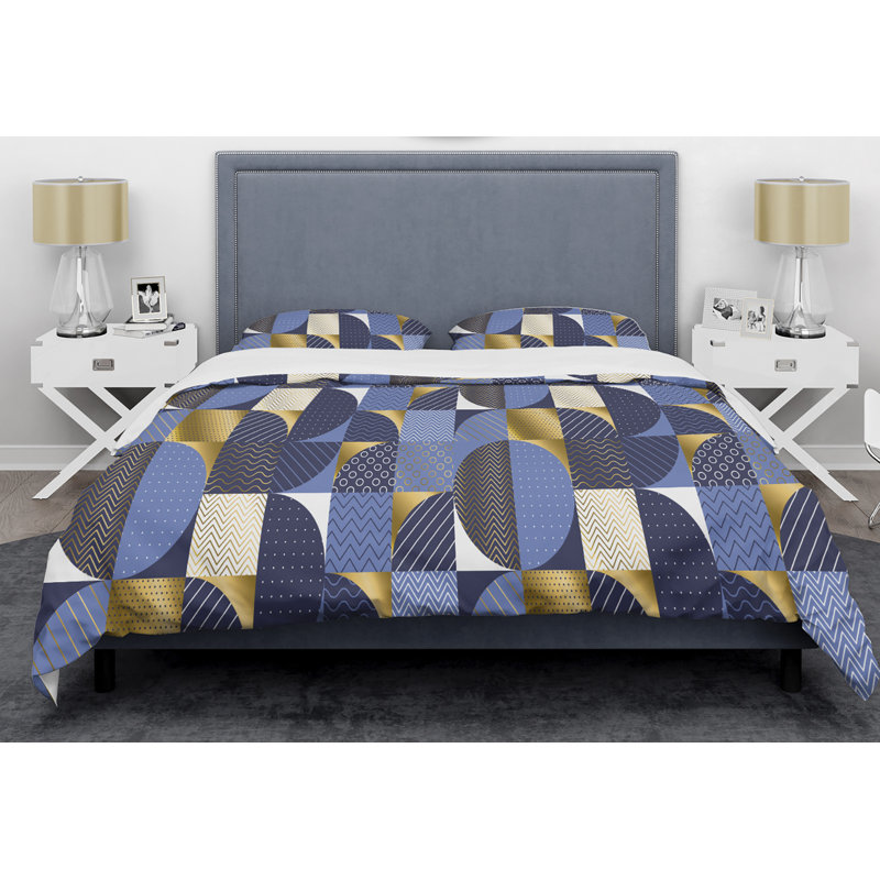 Retro Art Deco - Mid century bedding set - Modern Mid-century Bed cover set, King Duvet Cover + 2 Shams