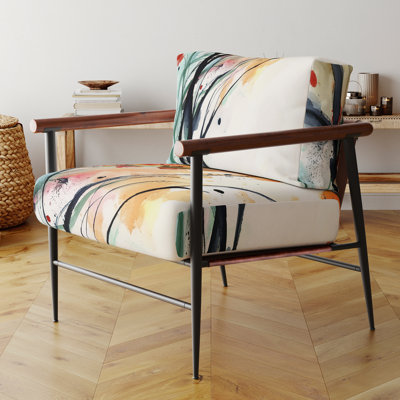 Fenimore Abstract Flowers - Fauteuil d'appoint rembourré traditionnel