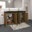 Modern 60 Inch Knotty Oak Bathroom Vanity With One-Piece Black Quartz Double Sink Basin, Large Storage Freestanding Bathroom Vanity-1567685227-1567685228