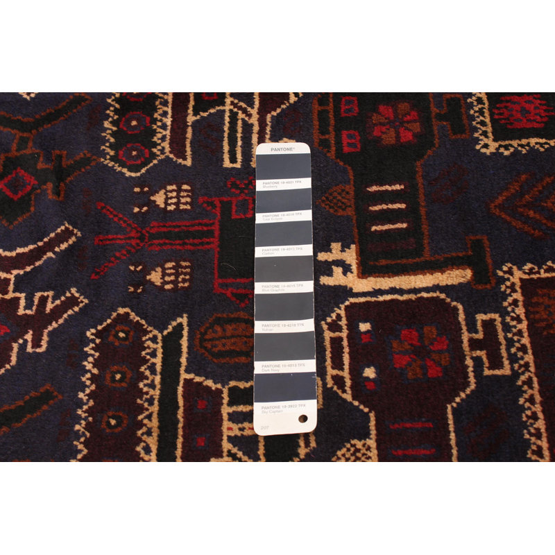 Tapis bleu marine foncé Rare War 4 pi 0 po x 6 pi 4 po