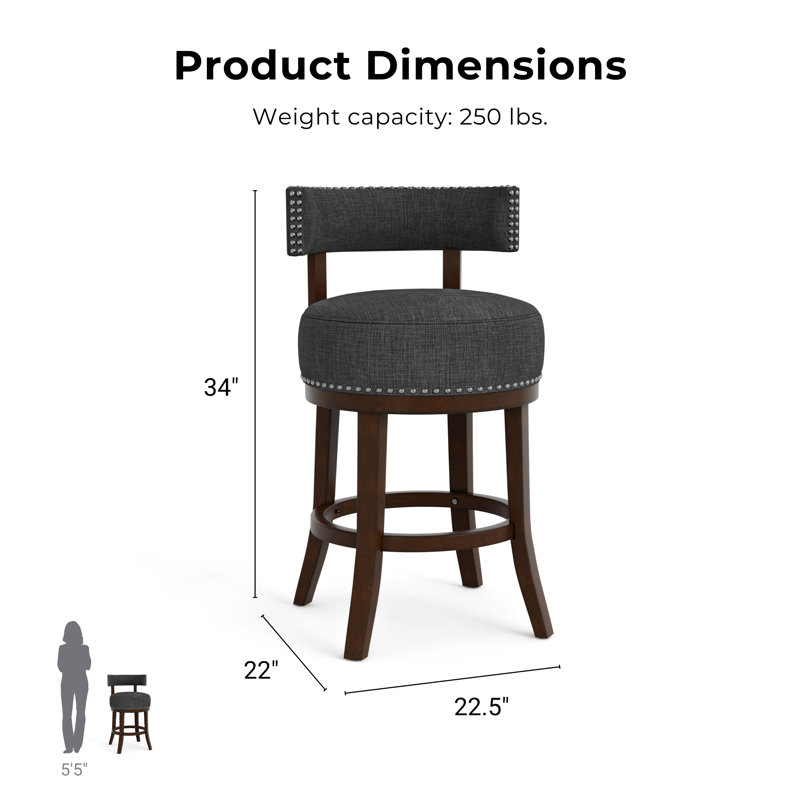 Norden Swivel Bar & Counter Stool, Gray, Counter Stool (25" Seat Height)