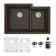 Karran Quartz 32'' X 21-1/4'' Double Bowl 60/40 Undermount Kitchen Sink Kit