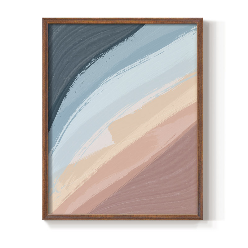 Waters Rolling Framed Print - Solid Wood, Brown, 14" H x 11" W