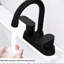 Robinet de lavabo noir mat - 2/3 trous, bec pivotant à 360 degrés et traitement anticorrosion durable.
