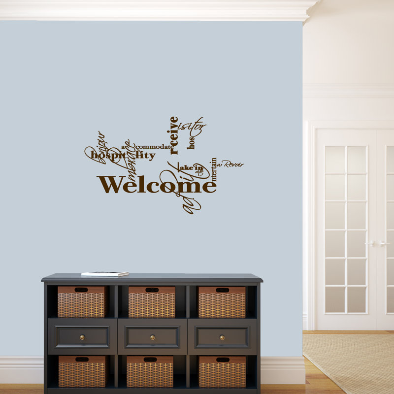 Text & Numbers Non-Wall Damaging Wall Decal, Brown