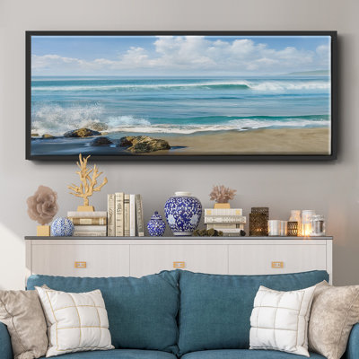 Sweeping Blue- Framed Canvas