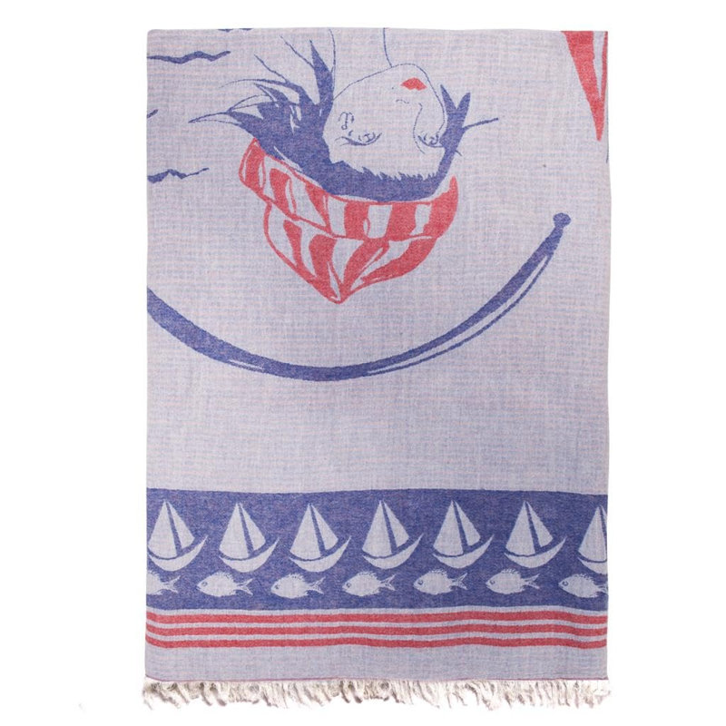 Serviette de plage en peshtemal turque 100% coton 40 x 70 pouces Sailor Girl