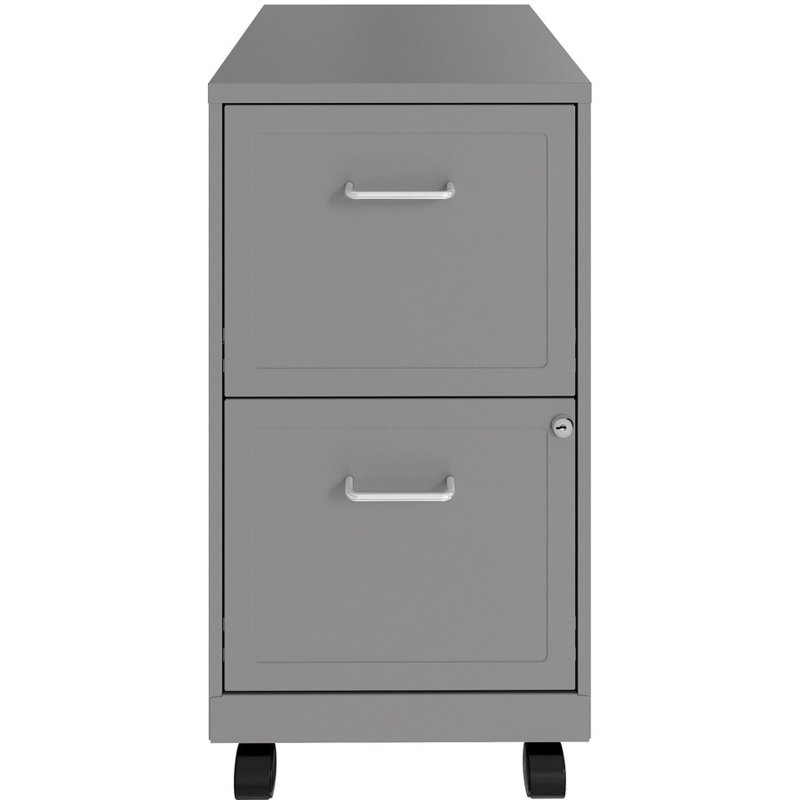 Vertical Silver Steel 4-Drawer Lockable Mobile File Cabinet