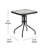 Amlie Square Tempered Glass Metal Table with Smooth Ripple Design Top-87058783-87057903