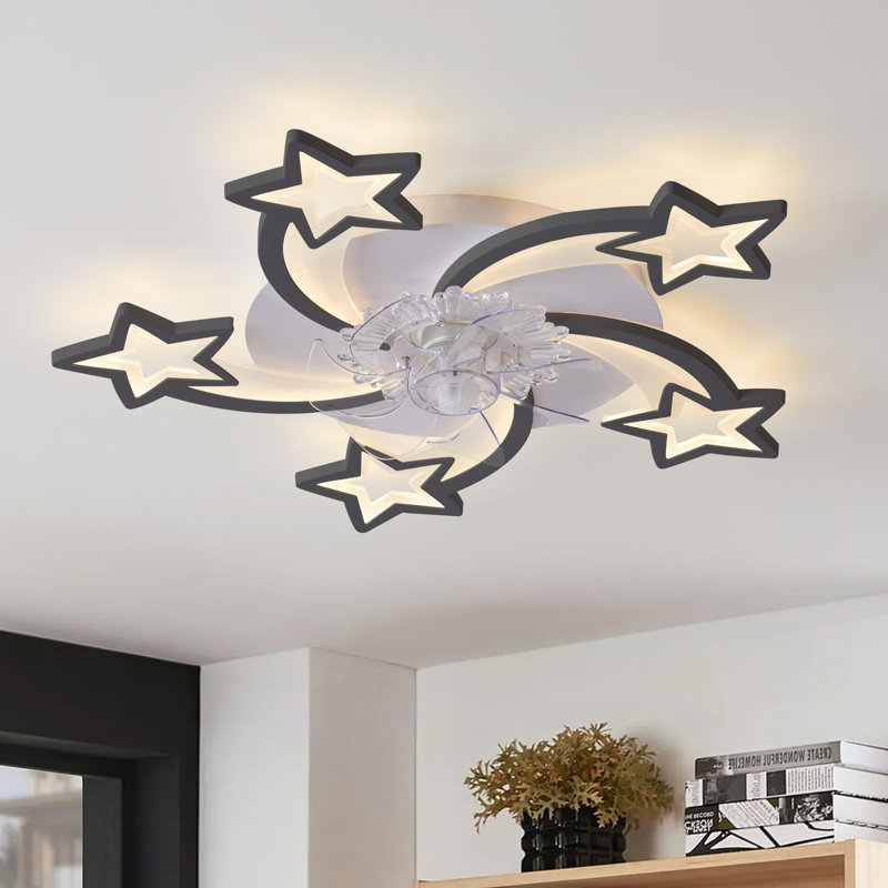 Rishikesh 29.13 '' 6-Speed Dimmable Reversible Ceiling Fan With LED Lights And Remote Control