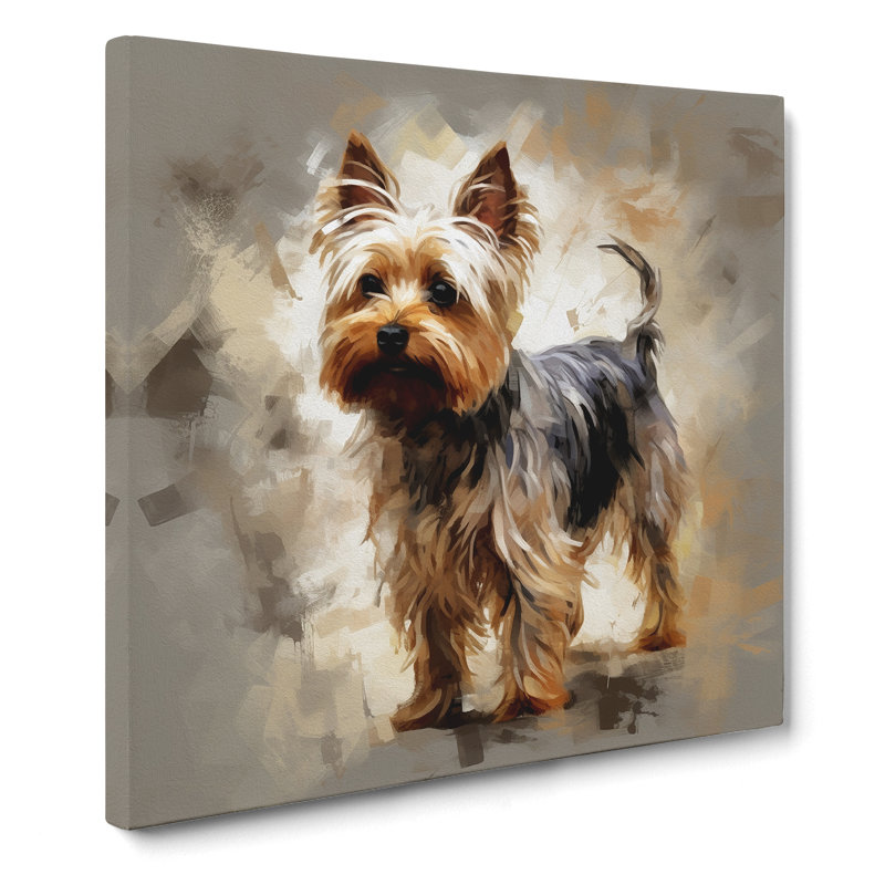 Yorkshire Terrier Gestural Art No.3 - Wrapped Canvas - Framed Print