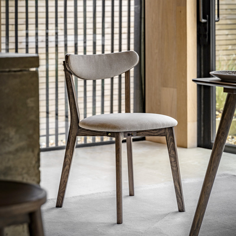 Mertzon 49cm H Polypropylene / Olefin Upholstered Side Chair, Dark Wood