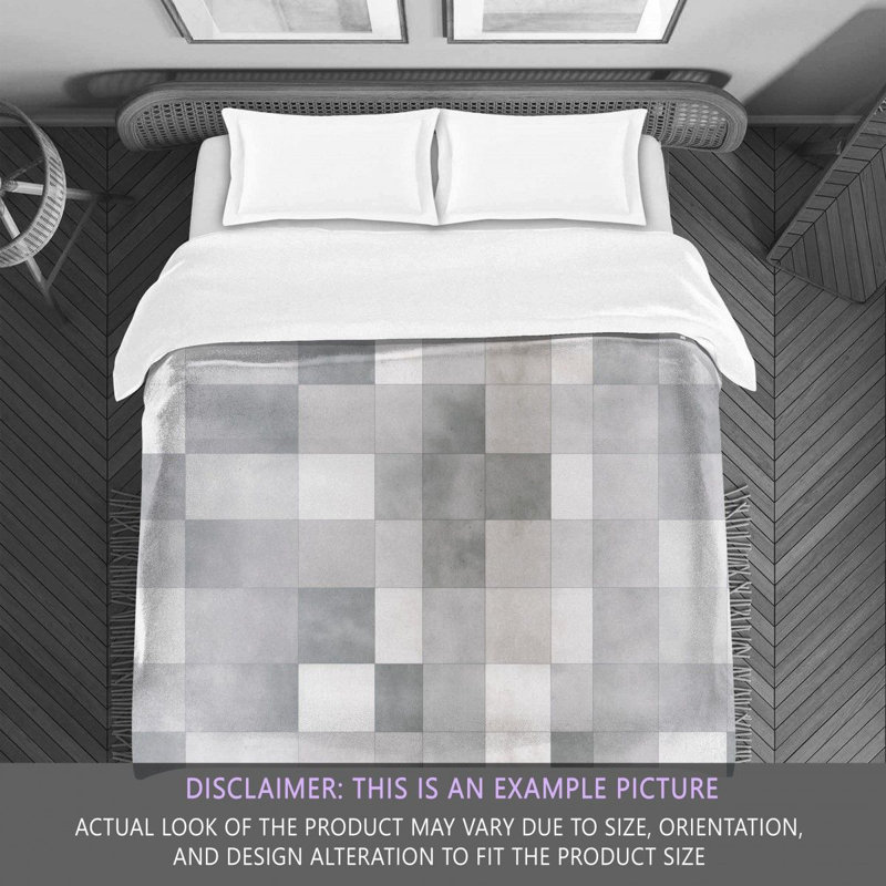 Checkered Comforter, Queen Comforter, Silver/White Checkered