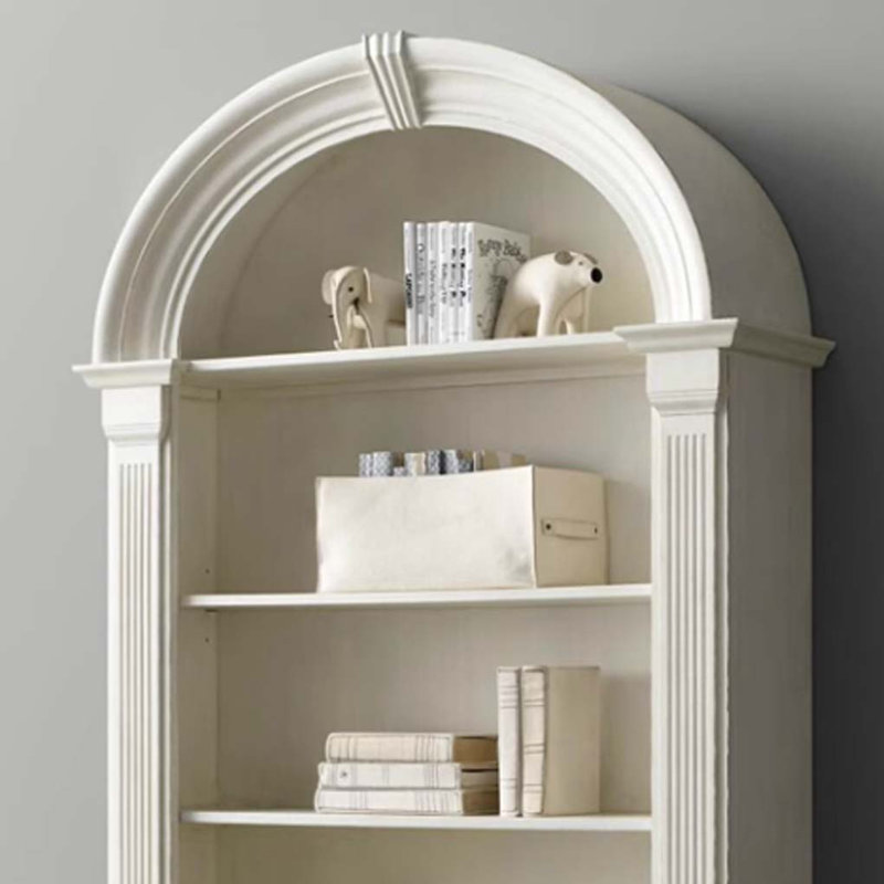 White Arched Display Cabinet Bookcase