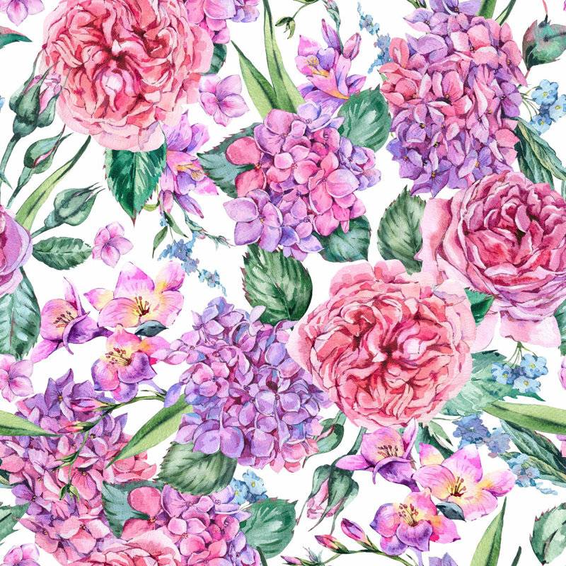 Peel & Stick Floral Wall Mural, 8.33' W x 8.33' L