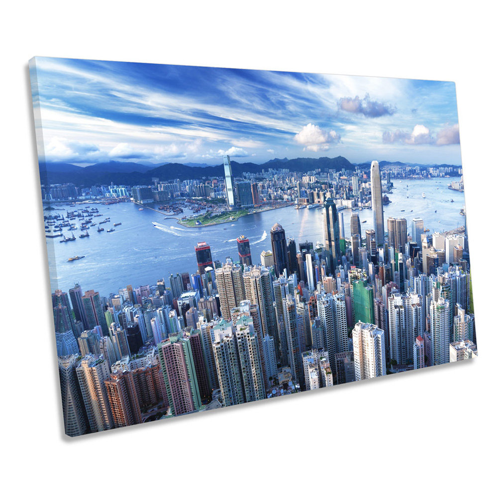 Hong Kong City Skyline - Wrapped Canvas Print