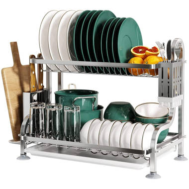 qxttech Stainless Steel 2 Tier Dish Rack