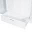Lit simple en blanc avec rangement de chevet et garde-robe