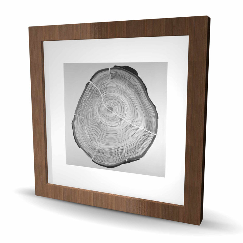 Bûche de bois en niveaux de gris - impression matte encadrée pour le décor de la chambre à coucher, Brun, H 16 po x l 16 po