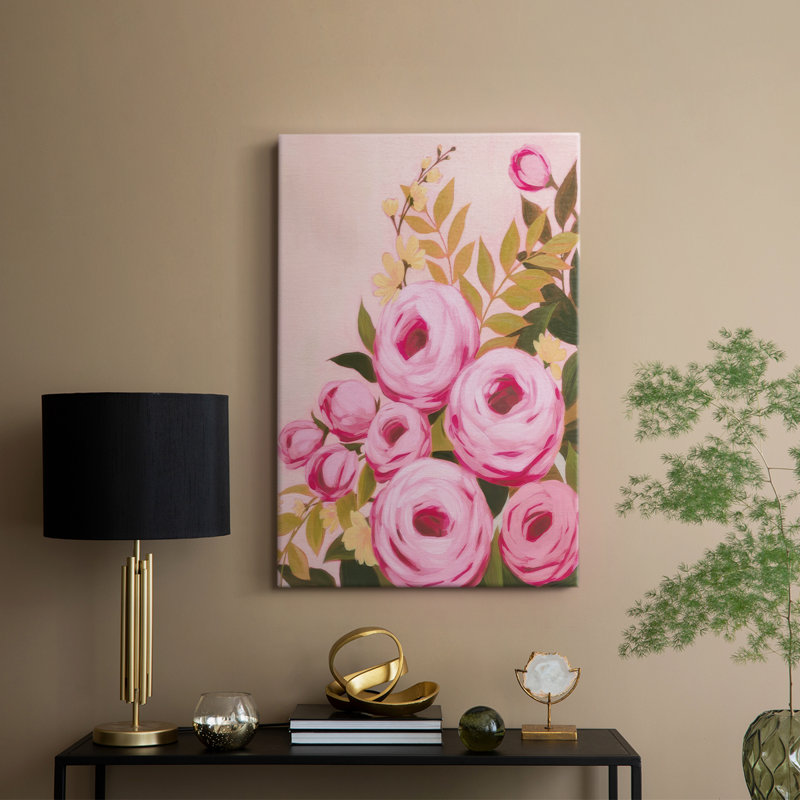 Vibrant Roses II - galerie Cavas sur mesure, H 18 po x l 12 po